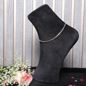 925 Sterling Silver Refined Accent Tri-Tone Anklet