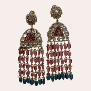 925 Sterling Silver Noor Jharokha Beaded Earrings