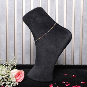 925 Sterling Silver Tri-Tone Anklet