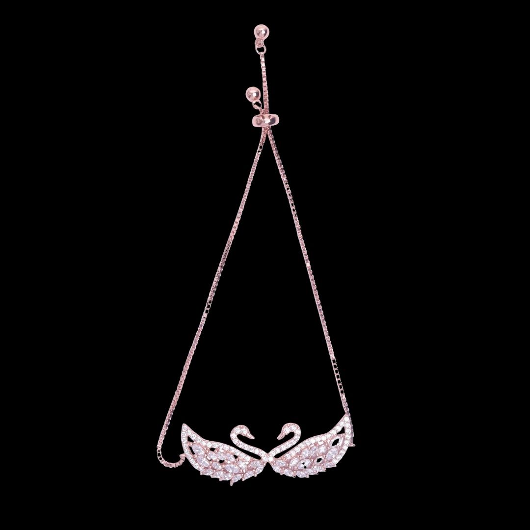 925 Sterling Silver Twin Swan Bolo