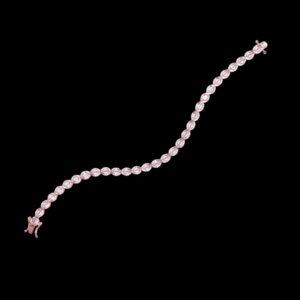 925 Sterling Silver Rose Gold Halo Baguette Bracelets