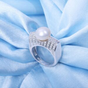 925 Sterling Silver Oceanic Pearl Arch Ring