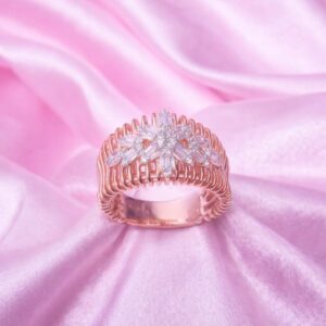 925 Sterling Silver Rose Gold Stellar Lattice Ring