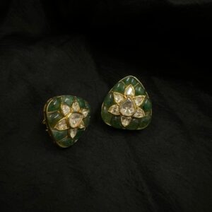 92.5 Sterling Silver Vasundhra Polki Studs