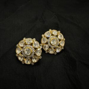 92.5 Sterling Silver Maharani Polki Studs
