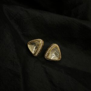 92.5 Sterling Silver Geometric Triangle Stud Earrings