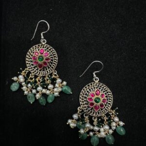 92.5 Sterling Silver Traditional Chandbali inspired dangling Style