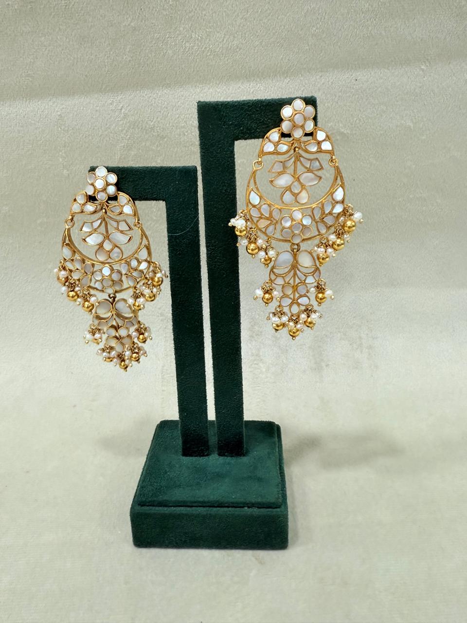 92.5 Sterling Silver Ivory Petal Drop Earrings