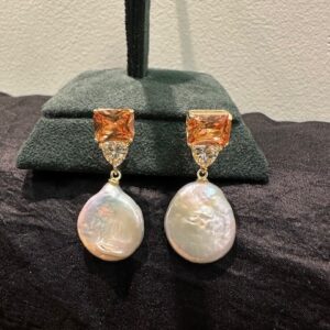 92.5 Sterling Silver Moonlit pearl Drops