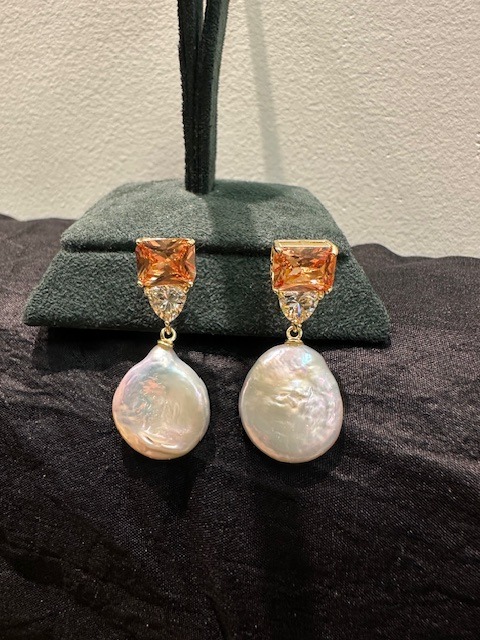 92.5 Sterling Silver Moonlit pearl Drops