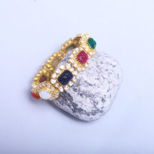 92.5 Sterling Silver Navratna Royal Bracelet