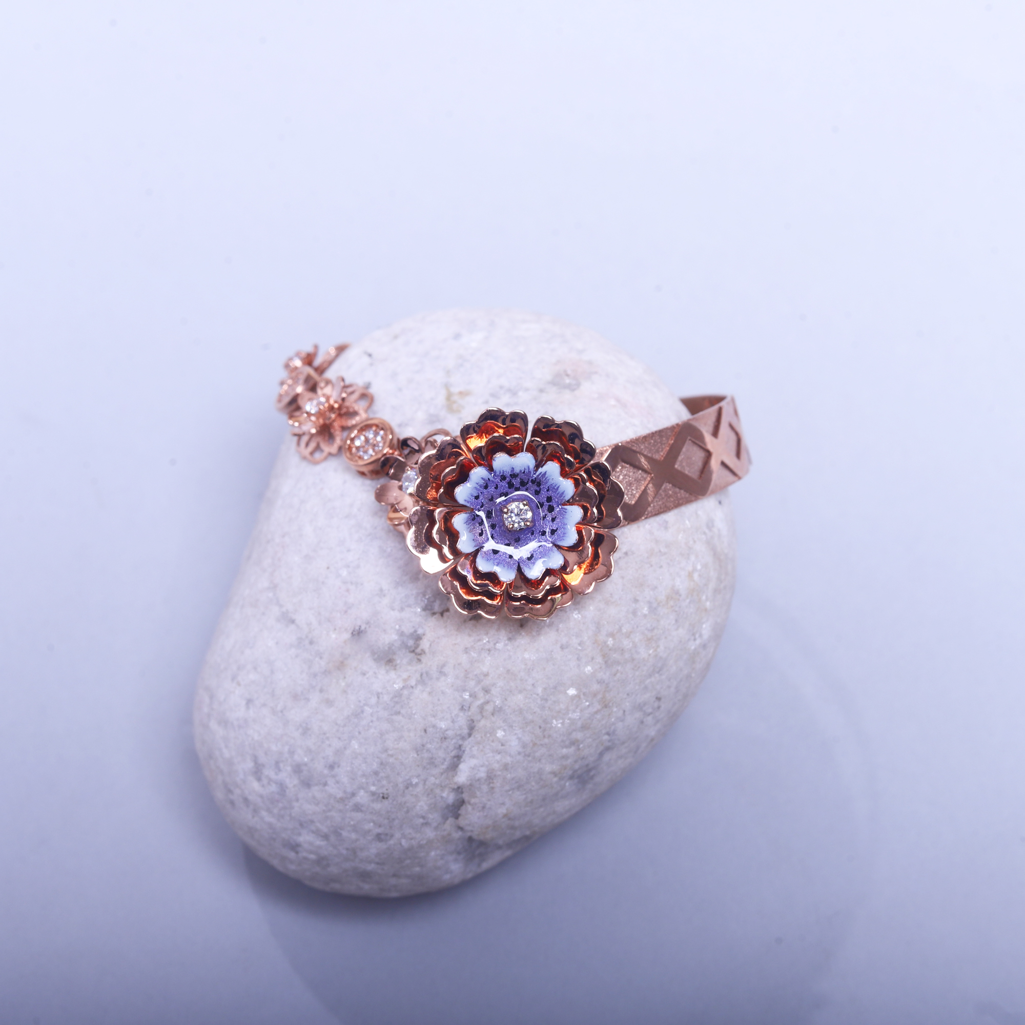 92.5 Sterling Silver Royal Lavender Bloom Bracelet ✨