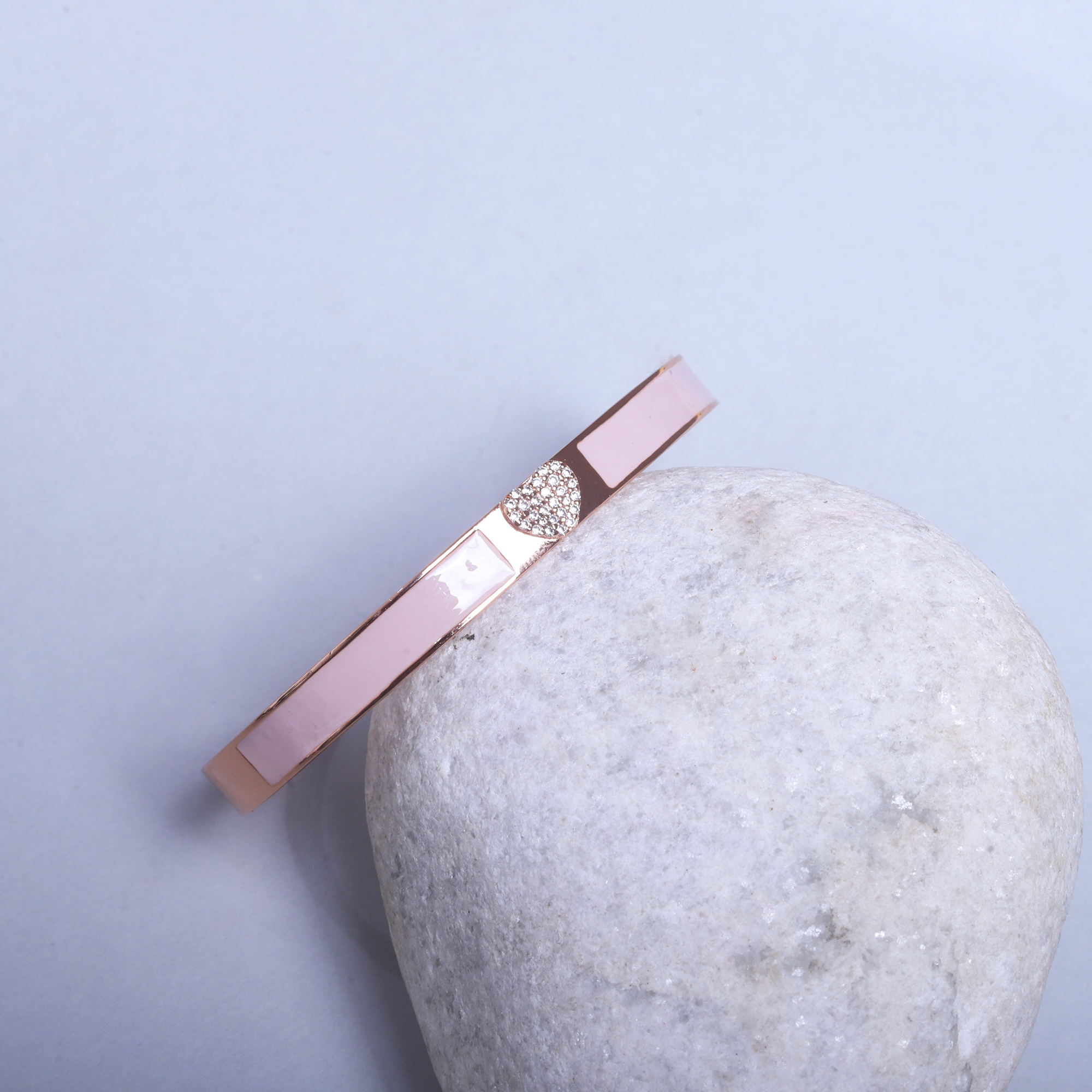 92.5 Sterling Silver Blush Heart Bracelet