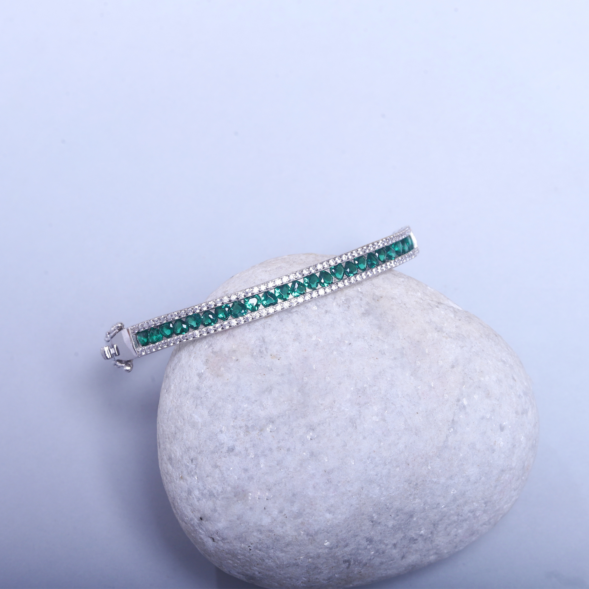 92.5 Sterling Silver Emerald Elegance Bracelet