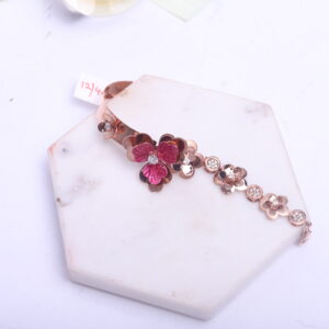 92.5 Sterling Silver Ruby Petals Bracelet