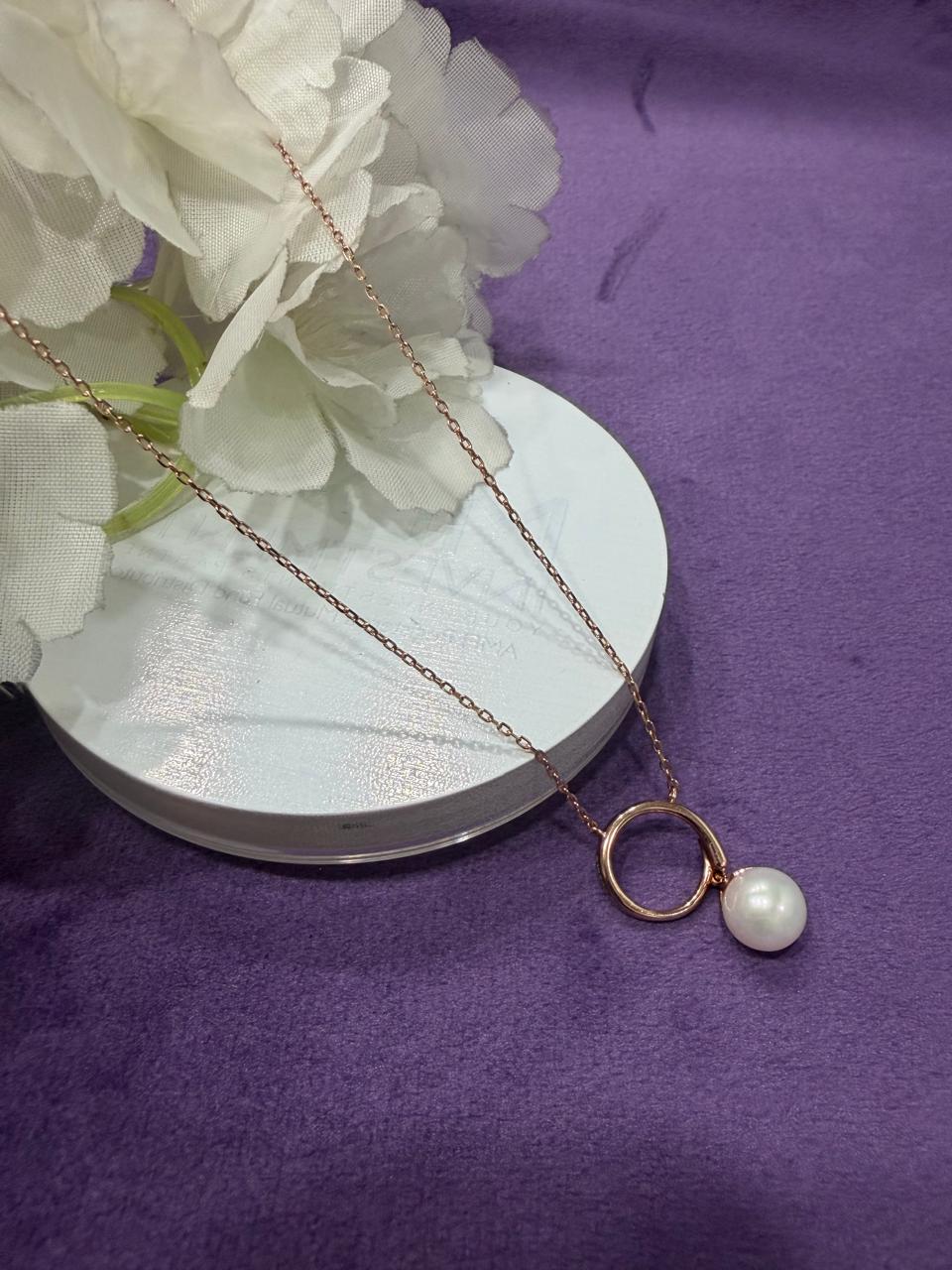 92.5 Sterling Silver Moon Pearl Pendant