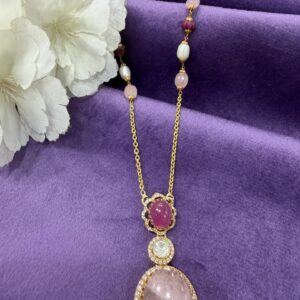 92.5 Sterling Silver Rose Royal blossom chain Pendant