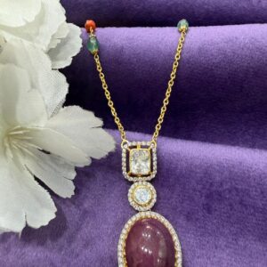 92.5 Sterling Silver Ruby Radience Chain Pendant