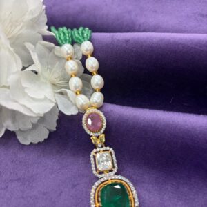 92.5 Sterling Silver  Emerald Royale Pearl Mala