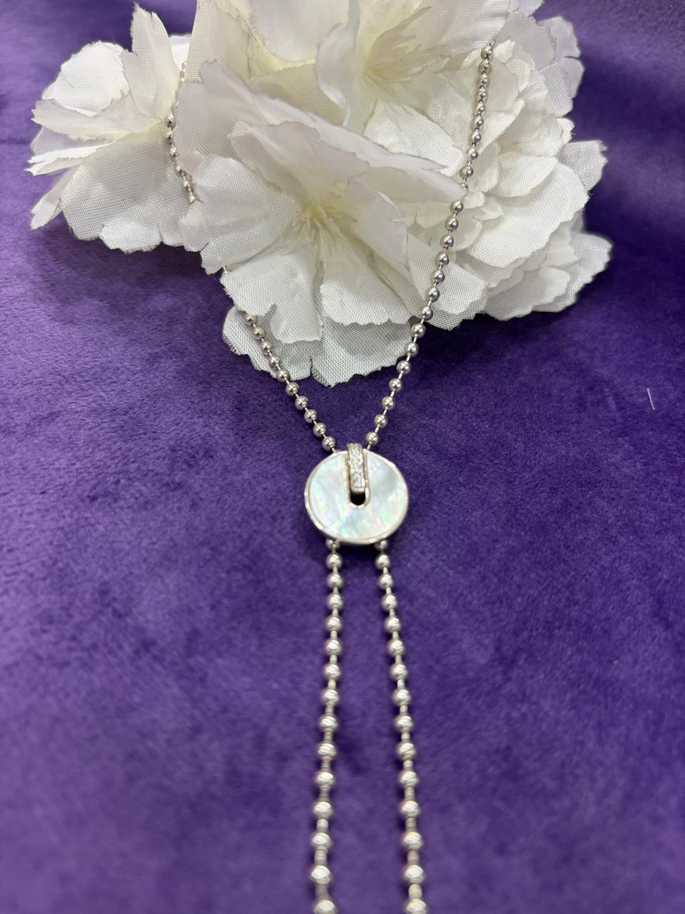 92.5 Sterling Silver  Moonstone Circle Drop pendant