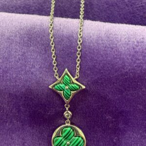 Emerald Bloom Dual Charm Chain Pendant