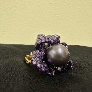 92.5 Sterling Silver Imperial Violet Flower Ring