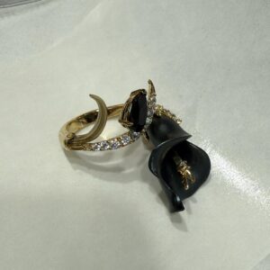 92.5 Sterling silver Royal Black Bloom Ring