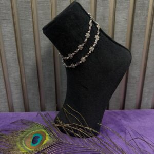 92.5 Sterling Silver Floral grace Anklet